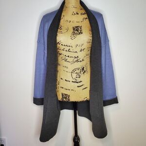 J. Jill Reversible Open Front Long Cardigan Coat Size M